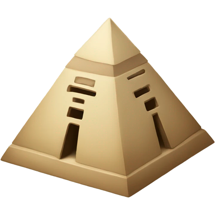 Pyramid with a suspicious face emoji