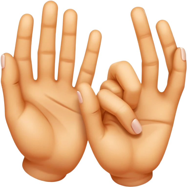Deux mains croisées face à face  emoji