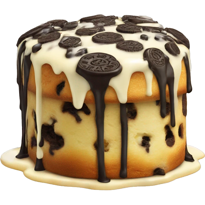 Oreo panettone, white chocolate drip emoji