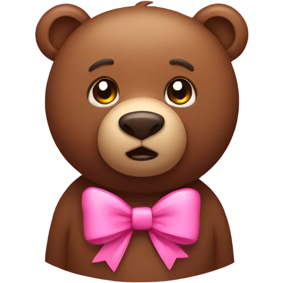 Brown bear with pink bow  emoji
