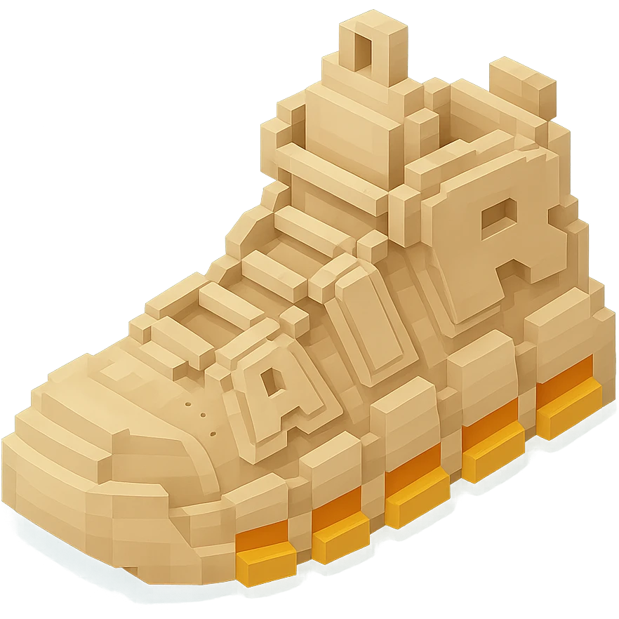 Nike Air More Uptempo sneakers in beige color emoji