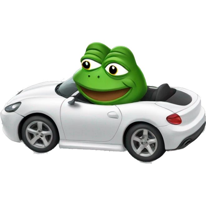 pepe the frog in a sports car emoji