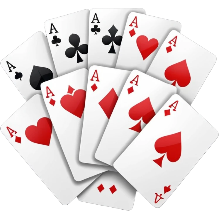 Minimalistic flat vector icon, iOS style, thin black contour on white background. Deck of abstract cards fanned out, each with simple symbols. Clean, no text, no shadows emoji
