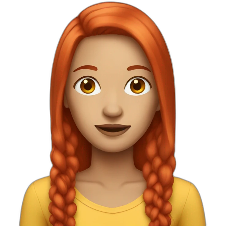 women with red long hair emoji