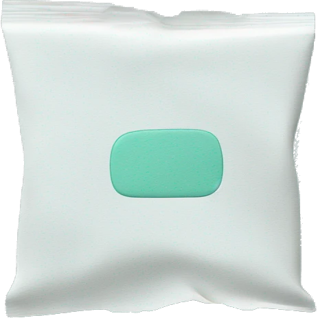 Plain White and teal wipes emoji