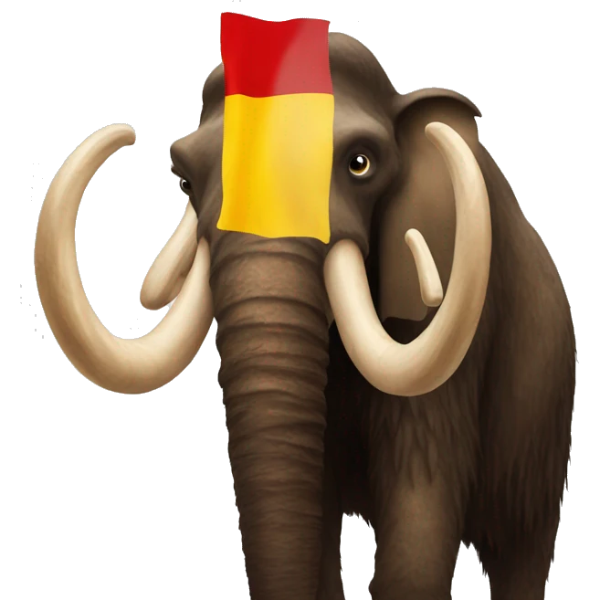 mammoth on the background of the German flag emoji