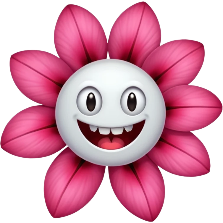 un fiore con 5 petali ma che nei petali ci siano dentro denti come se fosse un mostro emoji