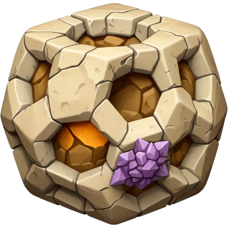 american-beije-intricate-stone-age-rocky-crusted-dodecahedron-shaped emoji