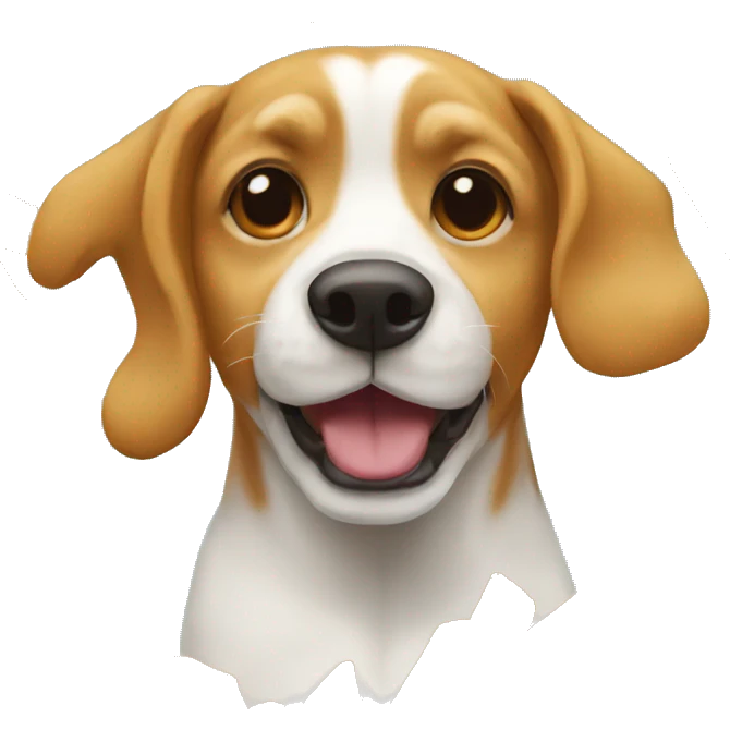 Dog eating French fries emoji