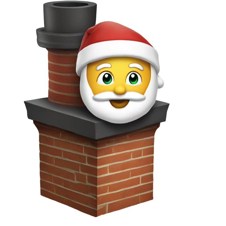Santa coming down chimney  emoji