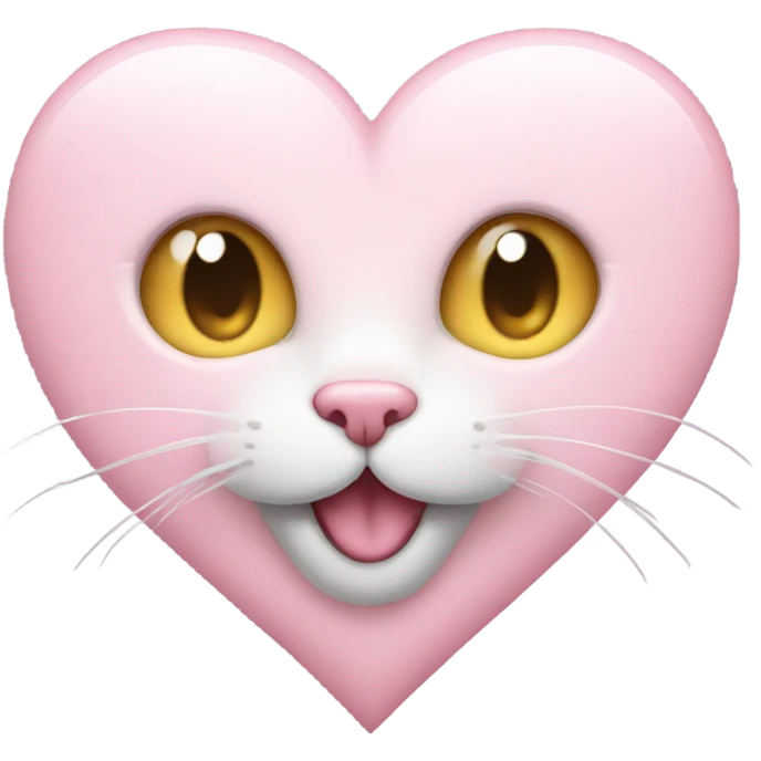 Light pink heart with a cat poking out emoji