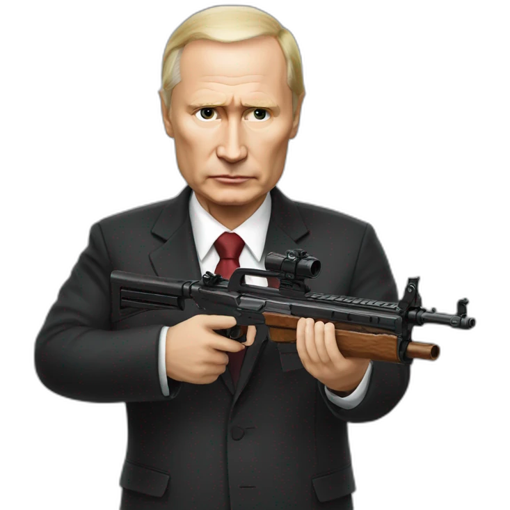 Vladimir Poutine shooting nobody emoji