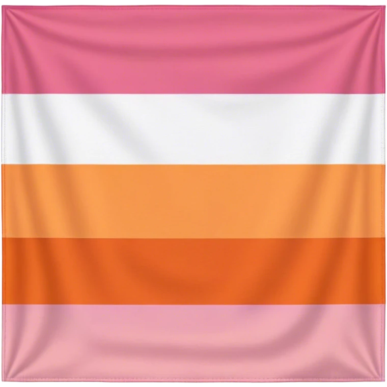lesbian pride flag with seven horizontal stripes: dark orange, orange, light orange, white, pink, dusty pink, and dark rose. emoji