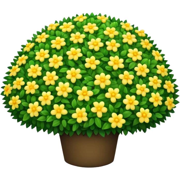 A round green bush with tiny yellow flowers sprinkled on top. emoji