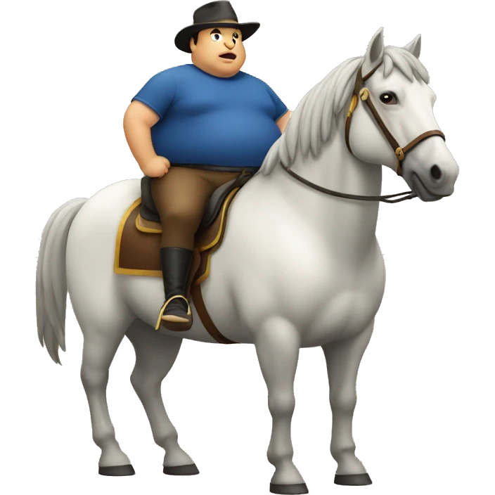 fat man on a horse emoji