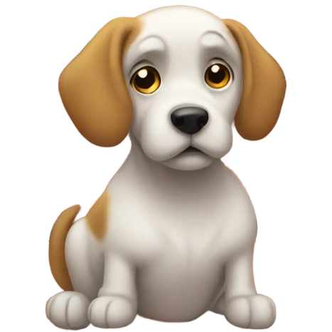 Sad dog on a roof emoji