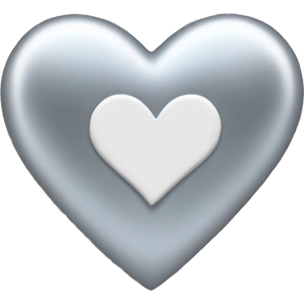  Big Silver heart with small hearts emoji