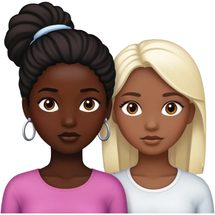 Sex of two girls,black and white skins emoji