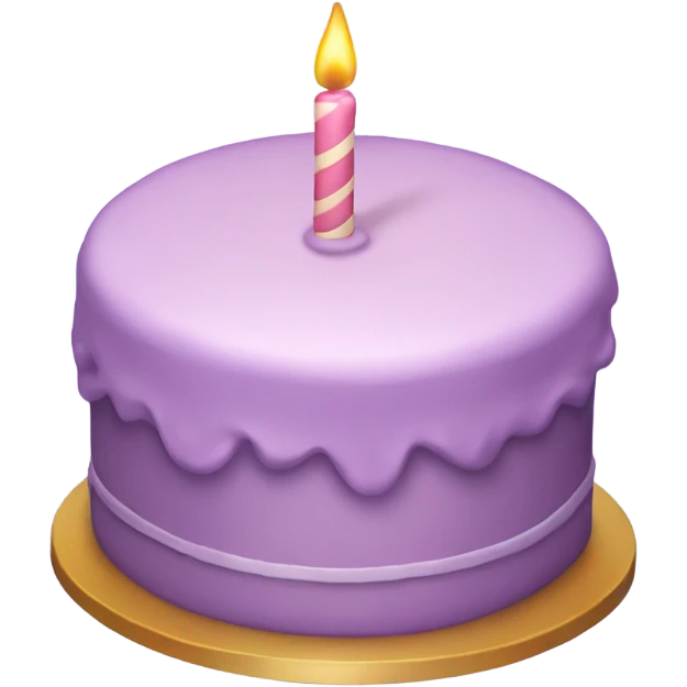 Aestetic light purple birthday cake  emoji