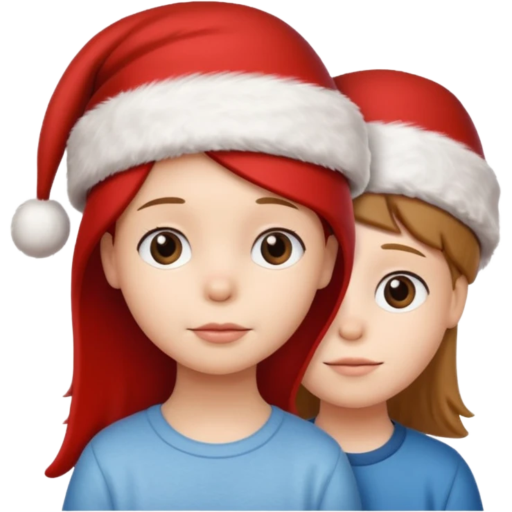 Snoopy wearing and Christmas hat human girl and boy emoji