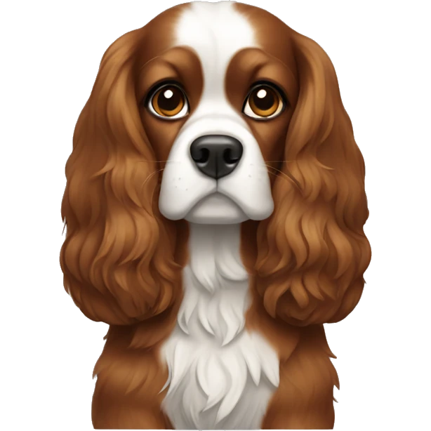 King Charles dog breed with brown hair emoji