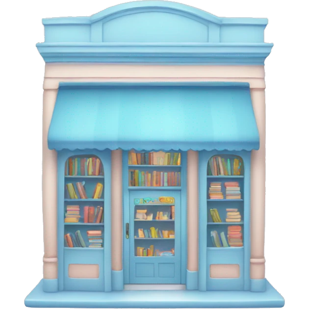 Pastel blue bookstore emoji