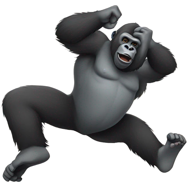 Gorilla doing a backflip emoji