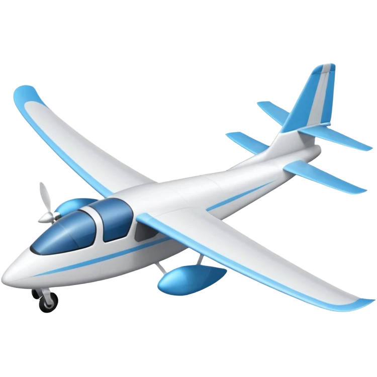 glider, large wingspan, white, 1 seat, no engine, no landing gear emoji