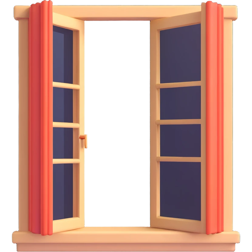 a large open window emoji