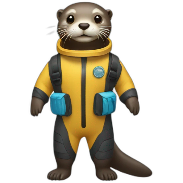 Otter wearing rubber diving suit emoji