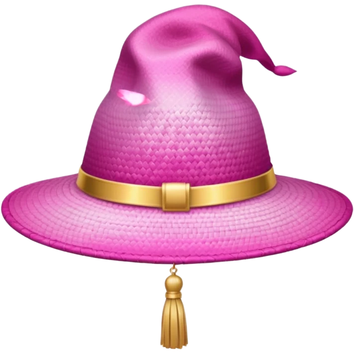 Pink gradient gradation hat with gold tassel emoji