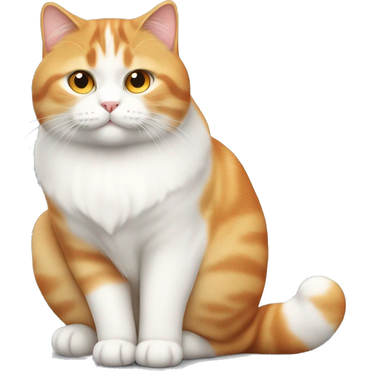Very Chubby siberian orange and white cat emoji