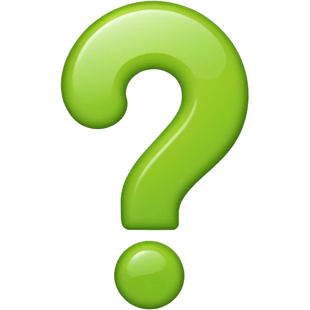 make question sign inlight green color emoji emoji