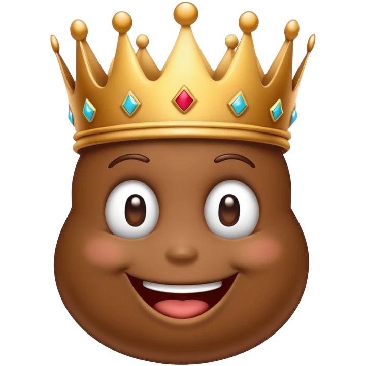 poop king with crown, cartoon character emoji