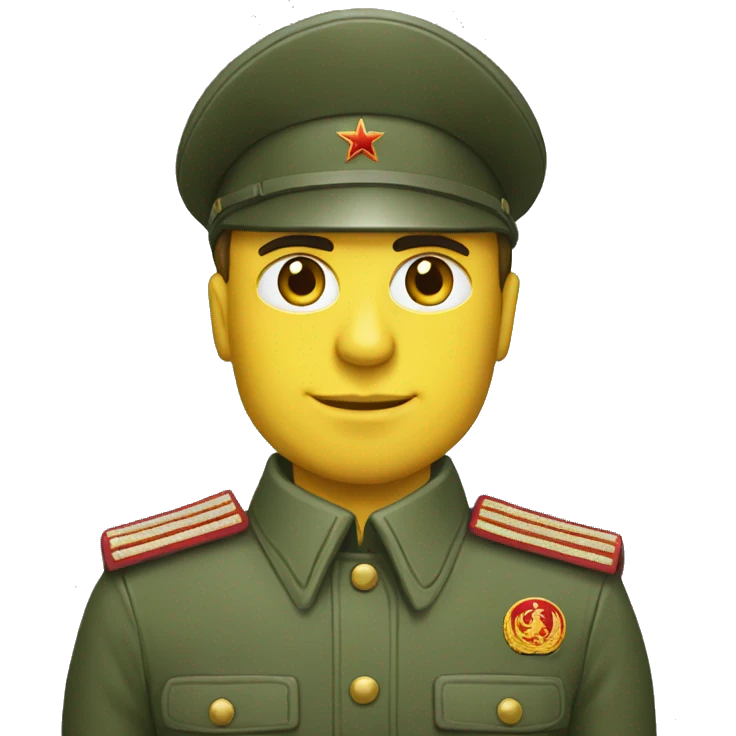 ussr soldier serious with military takes emoji