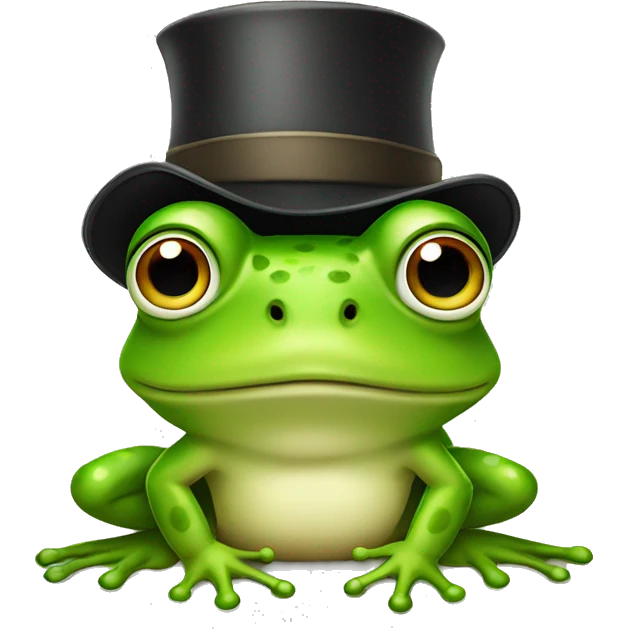 Frog with a hat emoji