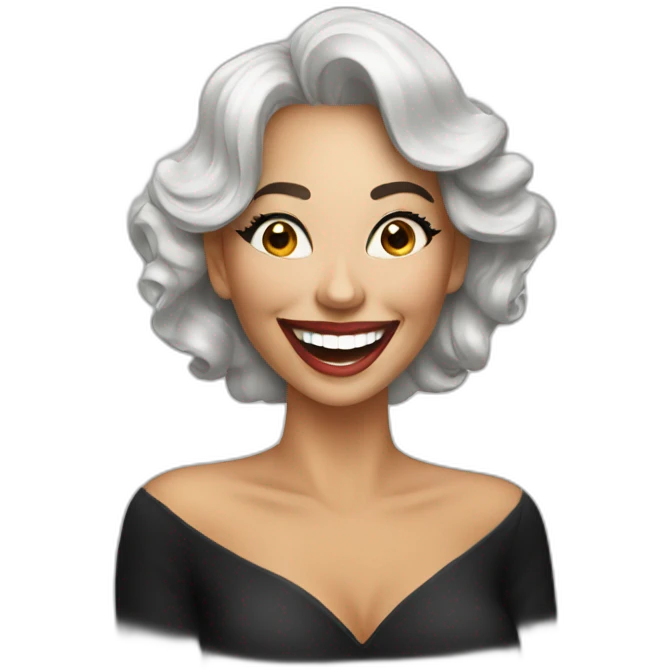 A beautiful makeup artist lady laughing emoji