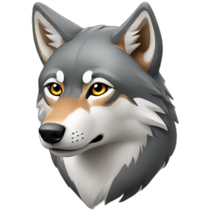 red gray wolf emoji