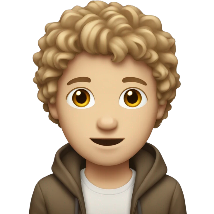 White boy, with light brown shaggy hair ebony emoji