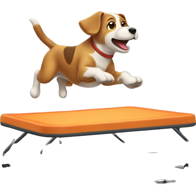 Dog jumping on trampoline  emoji