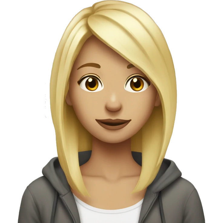 cozy indoors with blonde hair skinny girl emoji