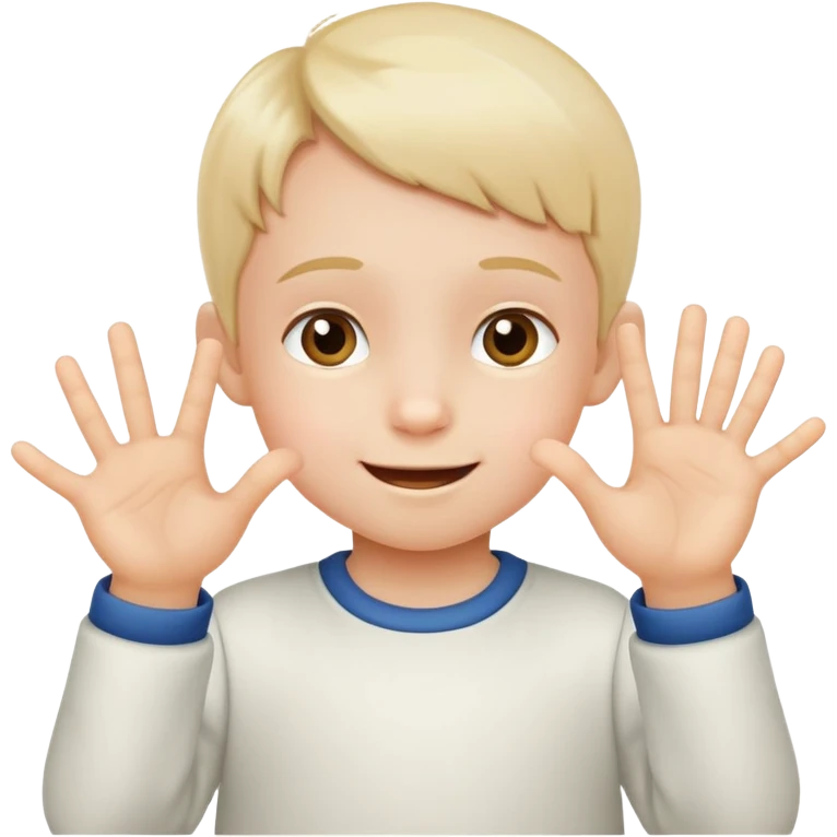 child counting on fingers, cheerful and educational emoji
