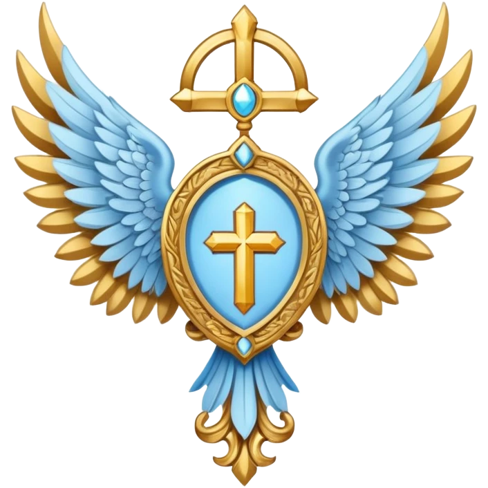 holy saint emblem with light blue wings emoji