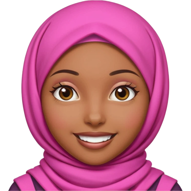 Brownskin black girl with pink hijab emoji