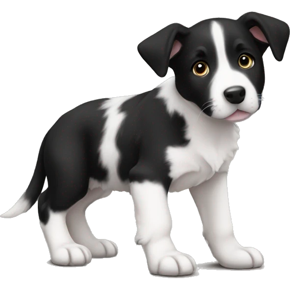 Black and White Border Collie Pitbull mix puppy  emoji