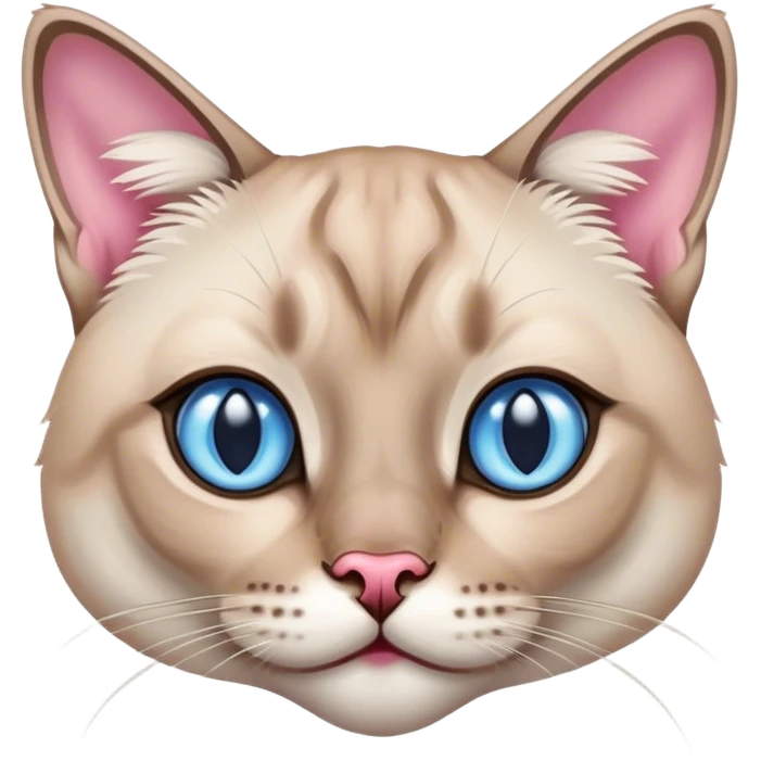 lynx-point-siamese-cat-blue-eyes, pink nose emoji