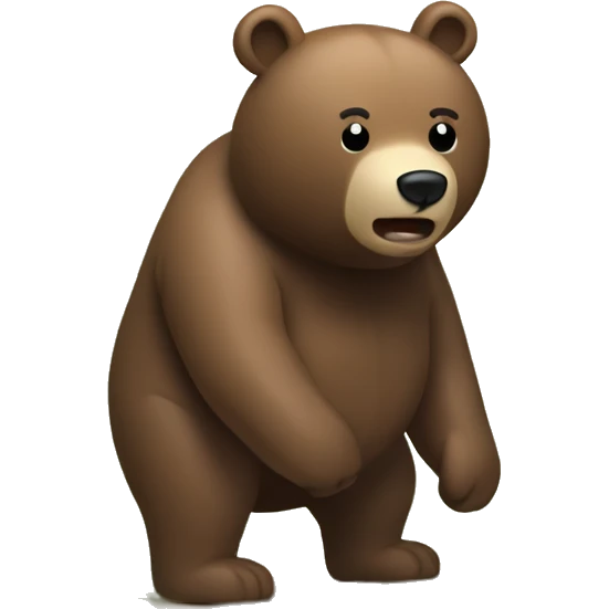 A bear pooping in the woods emoji
