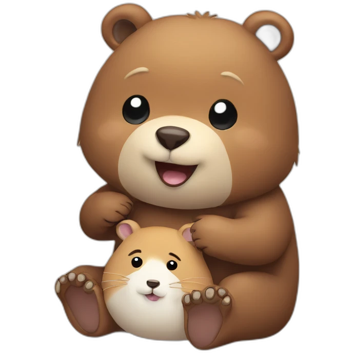 bear with hamster emoji