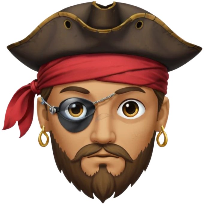 Eye patch pirate with earring, one eye covered
 emoji