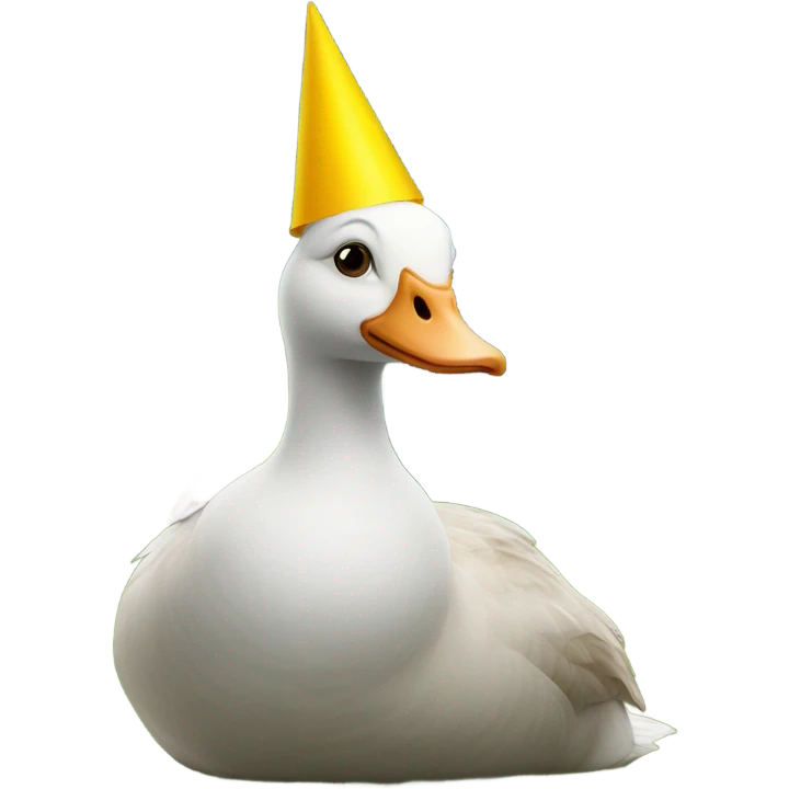 goose in a party hat at the cemetery emoji